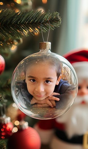 Roman in a Christmas ornament